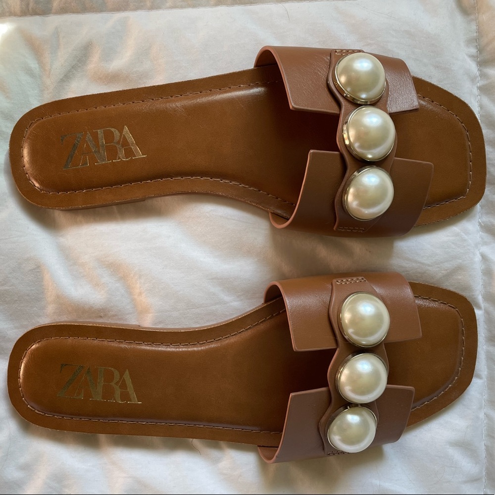 Zara pearl studded sandals